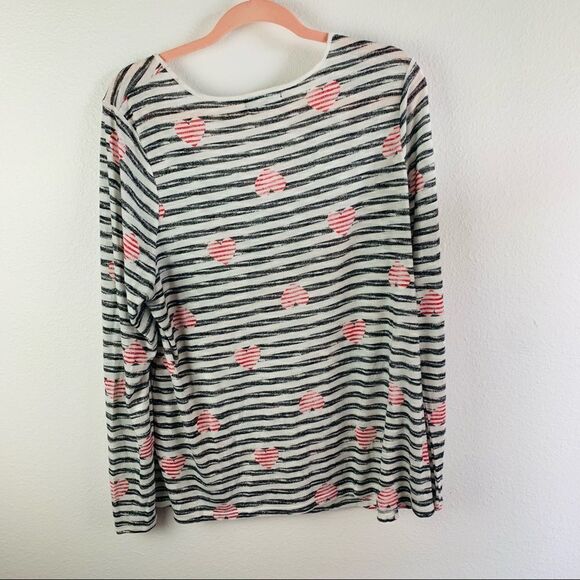 Lane Bryant Heart Striped Top - Picture 3 of 3
